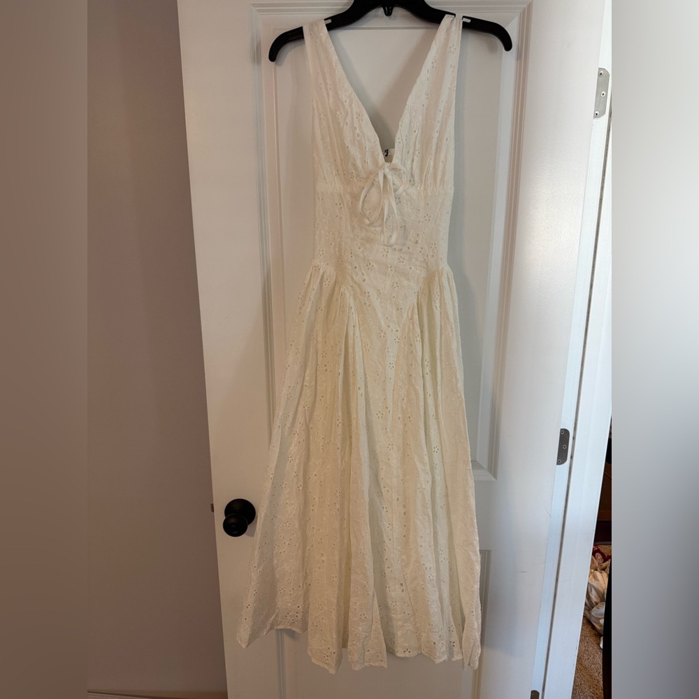 NWT Commense Cotton Embroidered Back Lace-Up Dress Sz XS - Picture 5 of 6